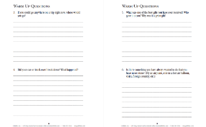 Life Story Journal inside pages with 73 questions