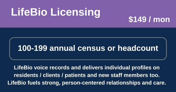 Picture of LifeBio Licensing  - Annual census or headcount of 100-199 people (Monthly Billing)