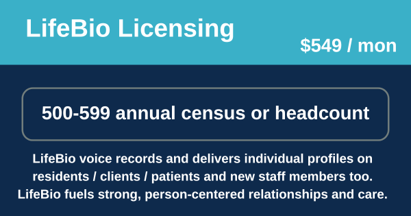 Picture of LifeBio Licensing  - Annual census or headcount of 500-599 people (Monthly Billing) - copy