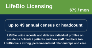 Picture of LifeBio Licensing  - Annual census or headcount of up to 49 people (Monthly Billing)